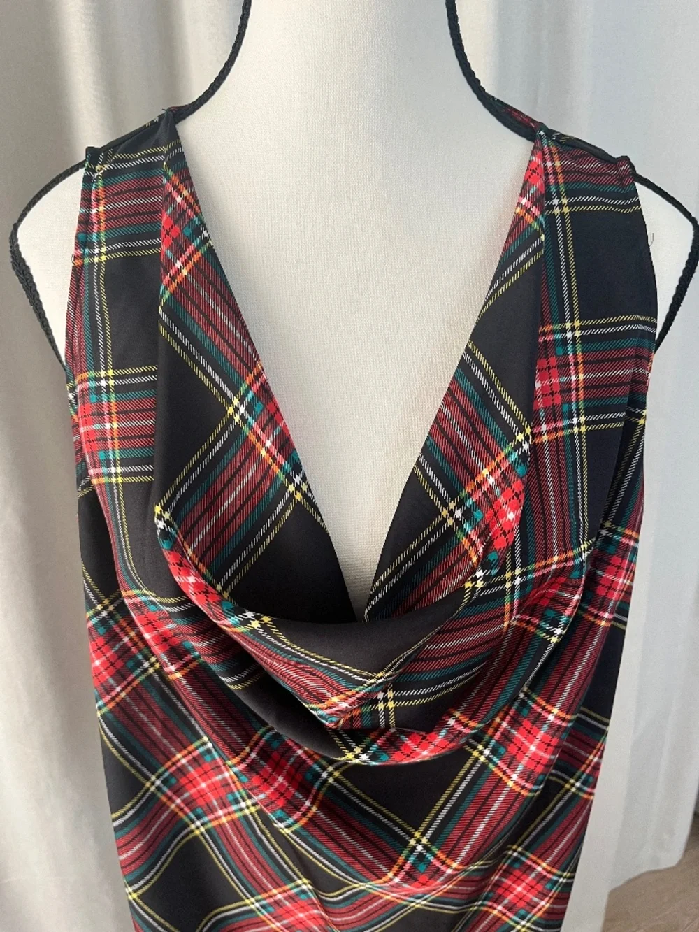 J Crew Cowl neck top Plaid Medium